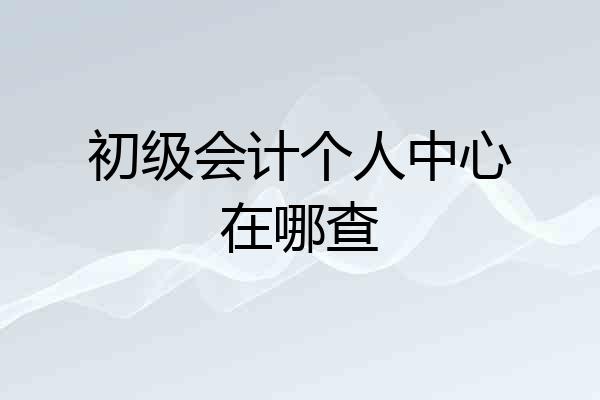 初级会计个人中心在哪查