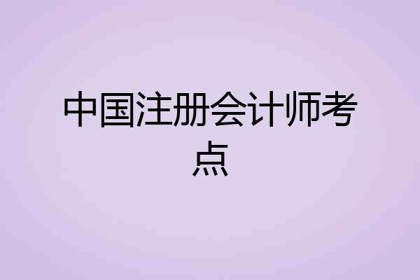中国注册会计师考点