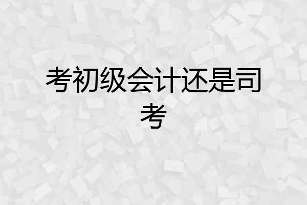 考初级会计还是司考
