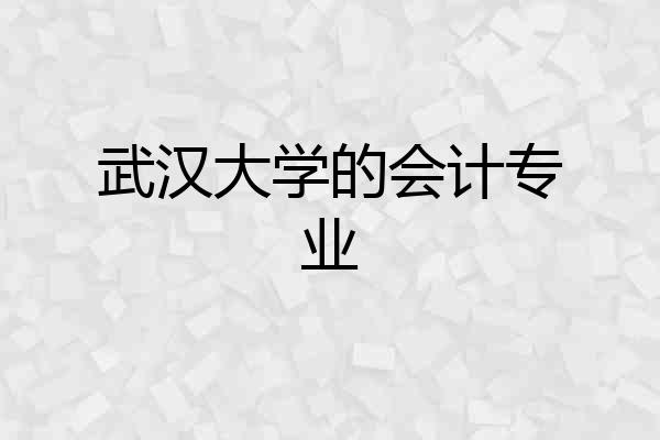 武汉大学的会计专业