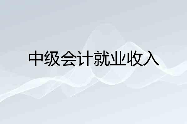 中级会计就业收入