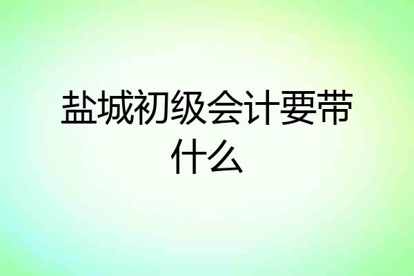 盐城初级会计要带什么