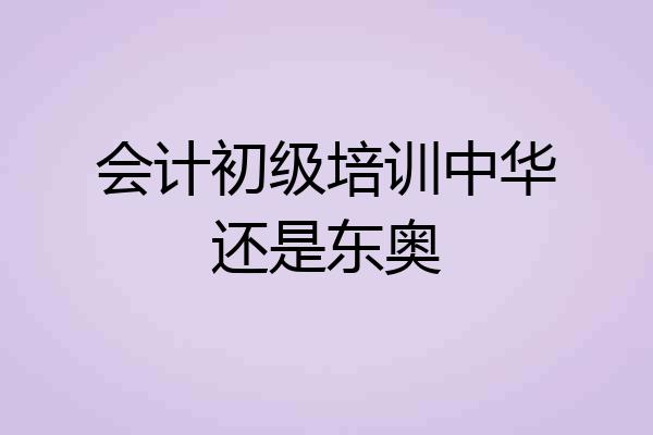 会计初级培训中华还是东奥