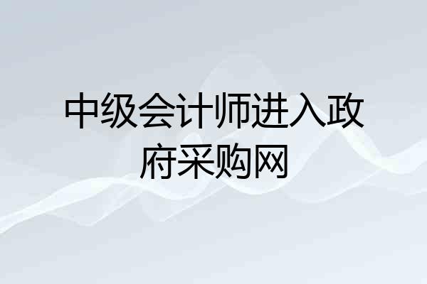 中级会计师进入政府采购网
