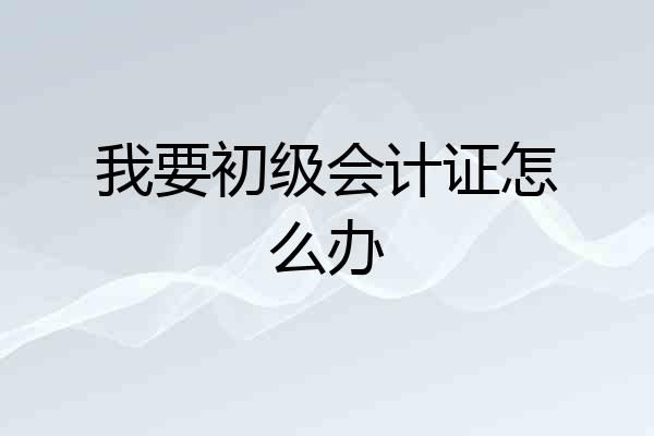 我要初级会计证怎么办
