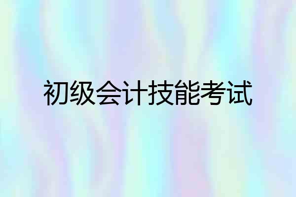 初级会计技能考试