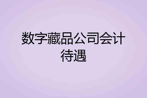 数字藏品公司会计待遇