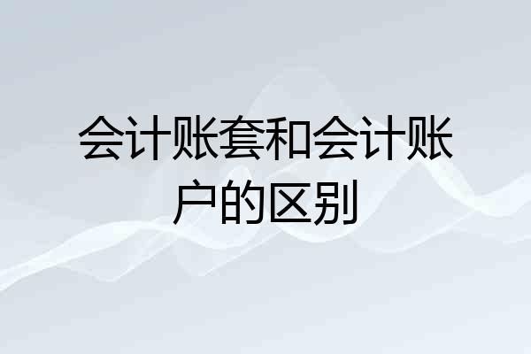 会计账套和会计账户的区别