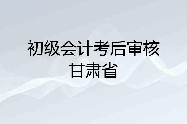 初级会计考后审核甘肃省