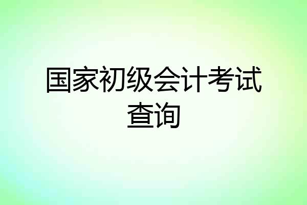 国家初级会计考试查询