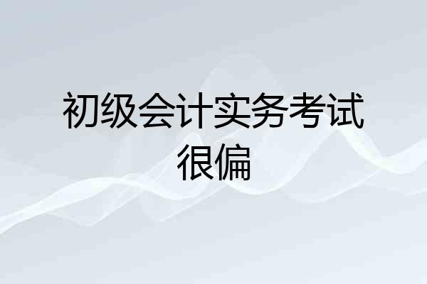 初级会计实务考试很偏