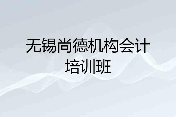 无锡尚德机构会计培训班