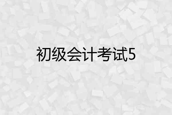 初级会计考试5