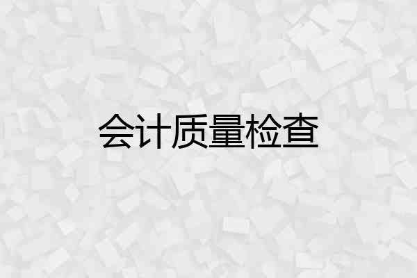 会计质量检查