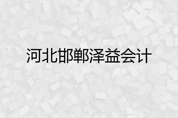 河北邯郸泽益会计