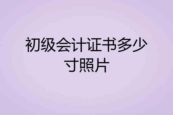 初级会计证书多少寸照片