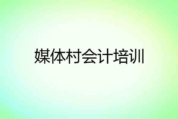 媒体村会计培训