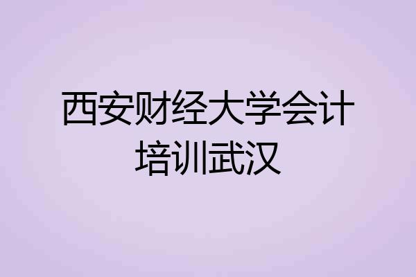西安财经大学会计培训武汉
