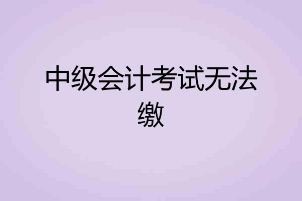 中级会计考试无法缴