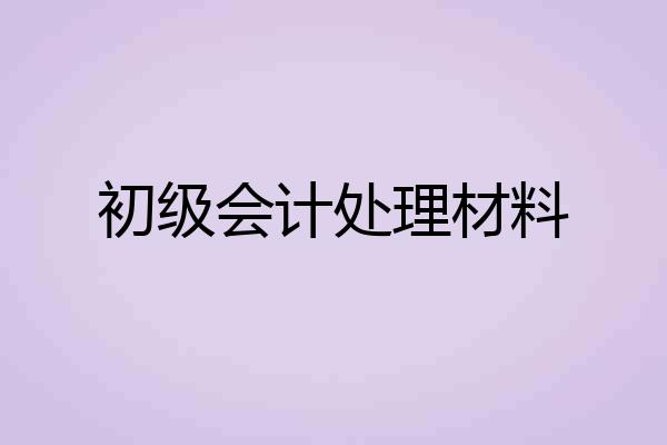 初级会计处理材料