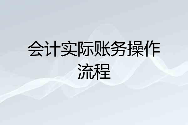 会计实际账务操作流程