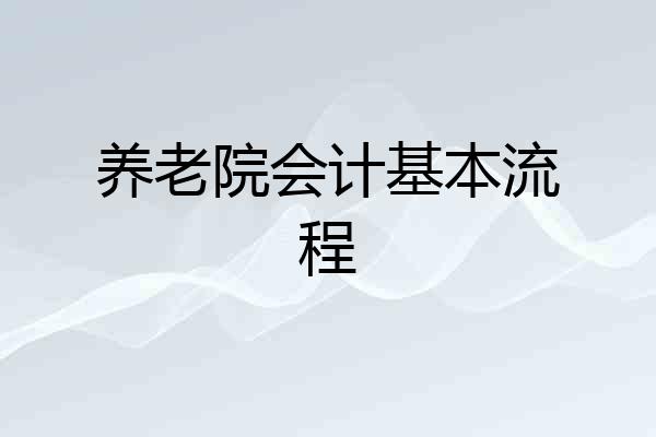 养老院会计基本流程