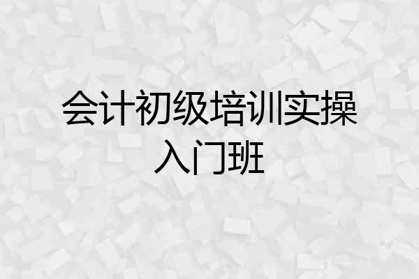 会计初级培训实操入门班