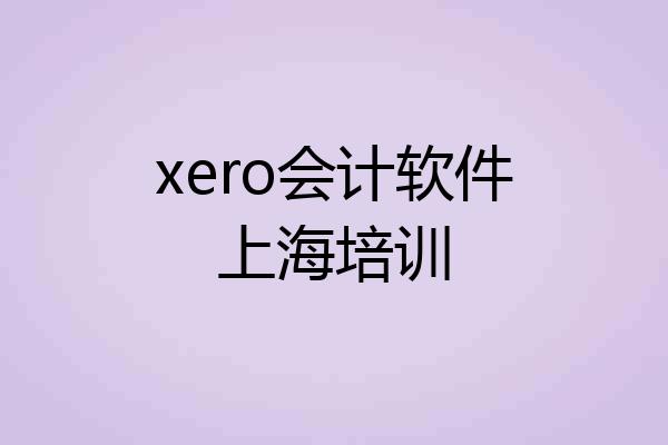 xero会计软件上海培训