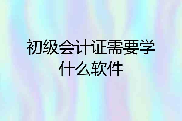初级会计证需要学什么软件