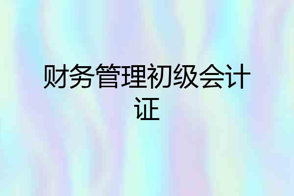 财务管理初级会计证