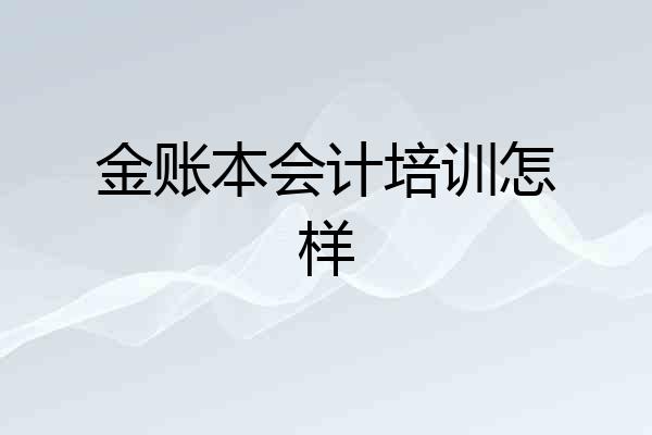 金账本会计培训怎样