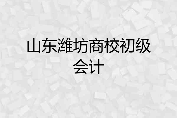 山东潍坊商校初级会计