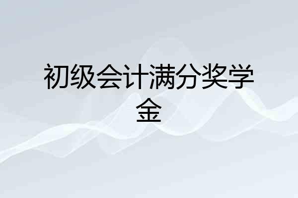 初级会计满分奖学金
