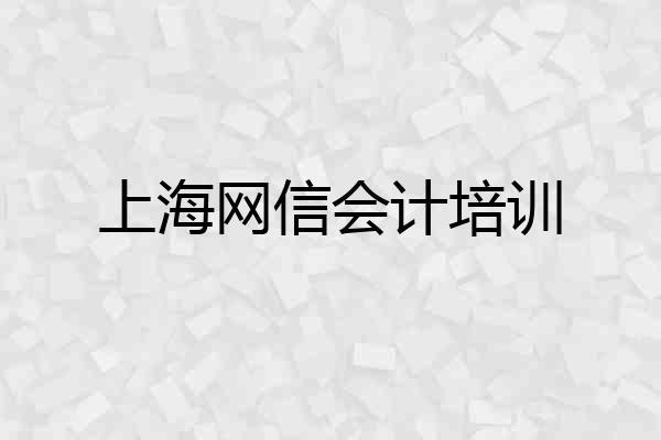 上海网信会计培训