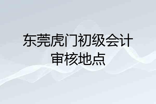 东莞虎门初级会计审核地点