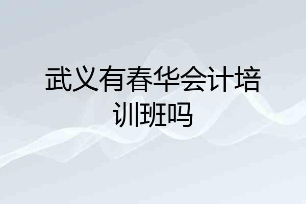 武义有春华会计培训班吗