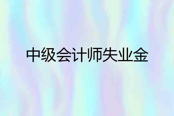 中级会计师失业金
