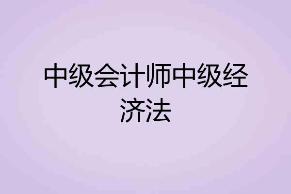 中级会计师中级经济法