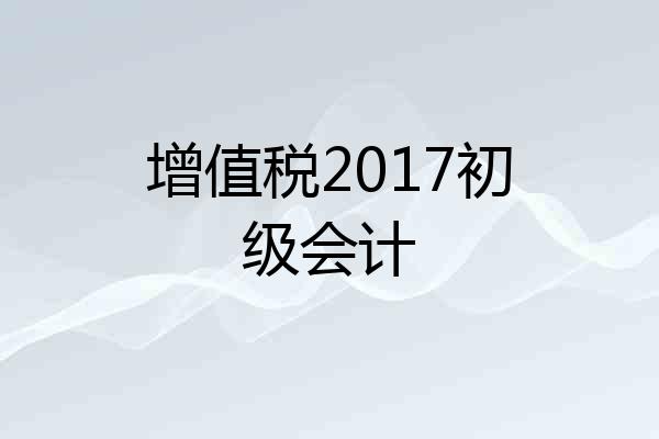 增值税2017初级会计