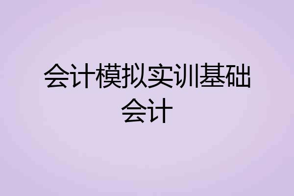 会计模拟实训基础会计