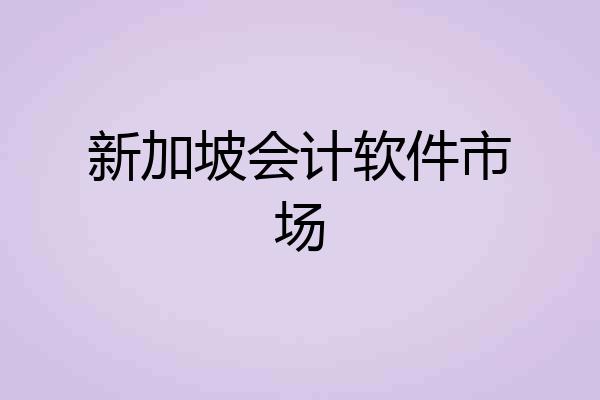 新加坡会计软件市场