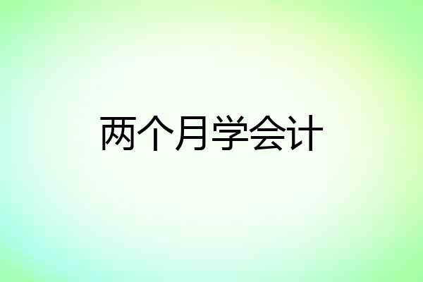 两个月学会计