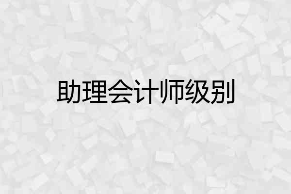 助理会计师级别