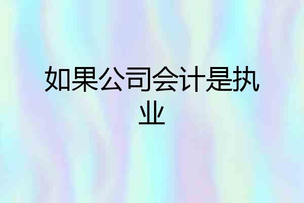 如果公司会计是执业