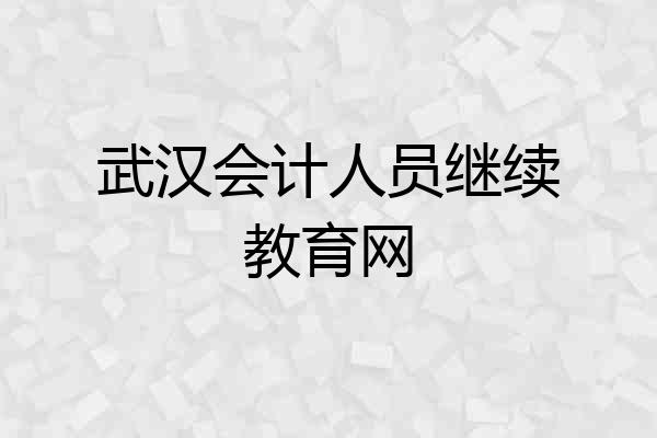 武汉会计人员继续教育网