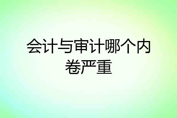 会计与审计哪个内卷严重