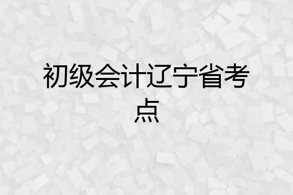 初级会计辽宁省考点