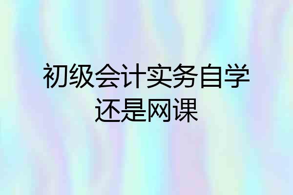 初级会计实务自学还是网课