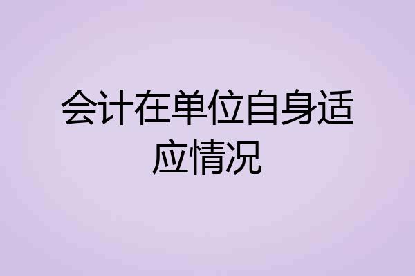 会计在单位自身适应情况