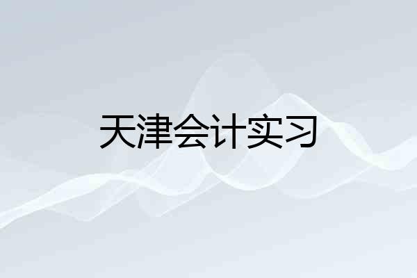 天津会计实习